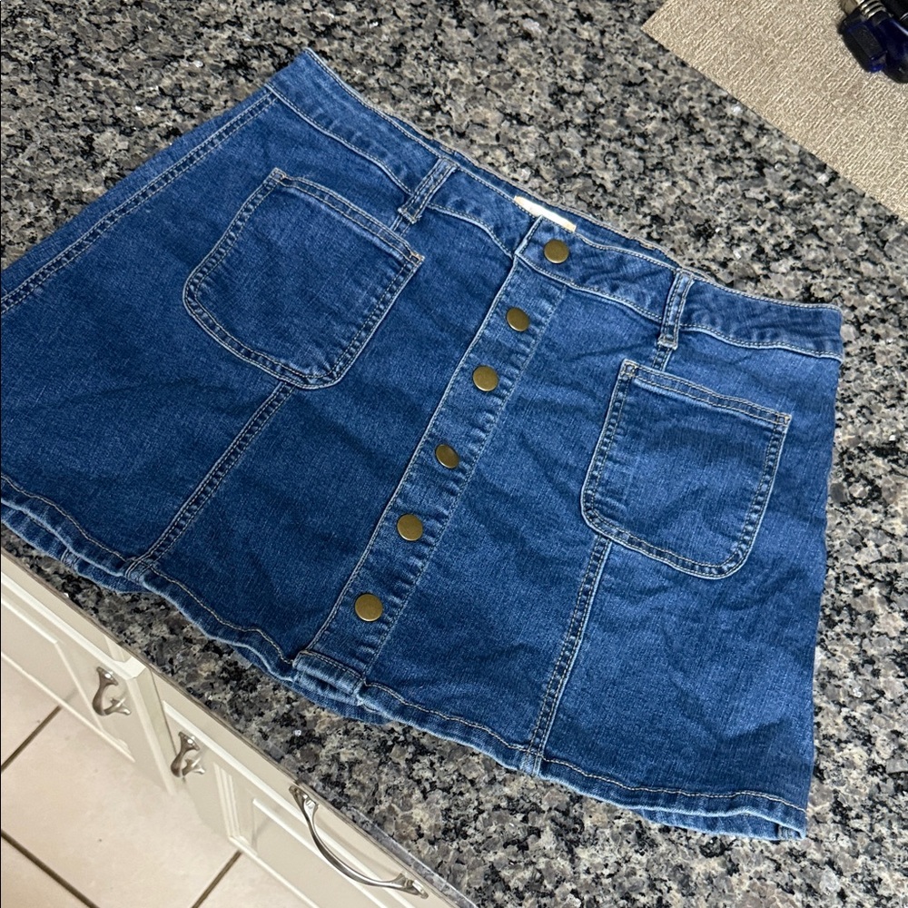 Altar'd State Blue Denim Mini Skirt